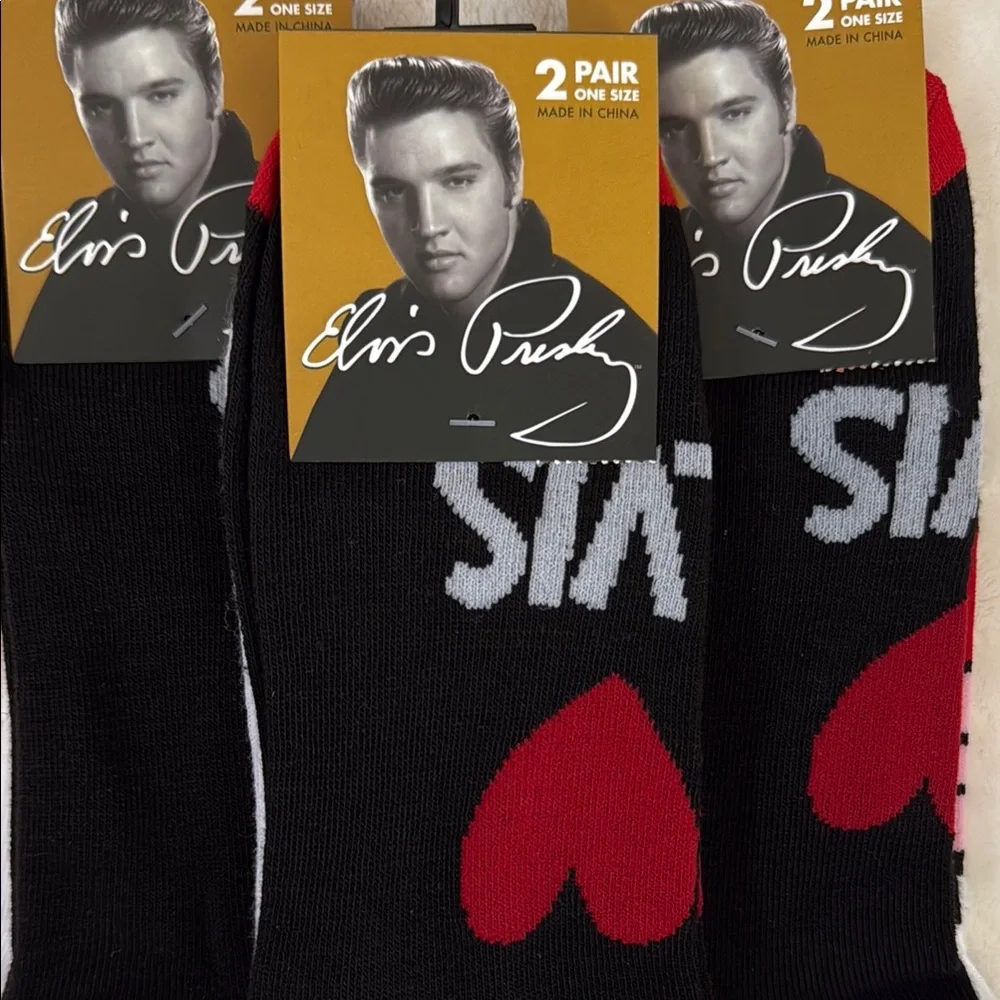 Elvis Presley Casual Low-Cut Ankle Socks Black White One Size